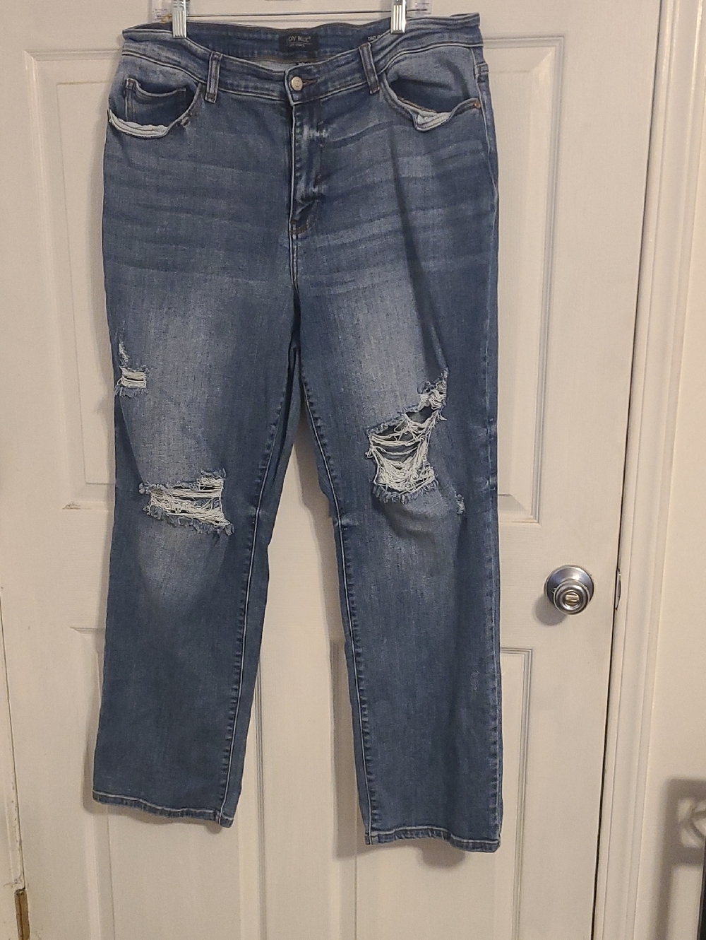 Judy Blue Distressed Medium Blue "Dad" Jeans